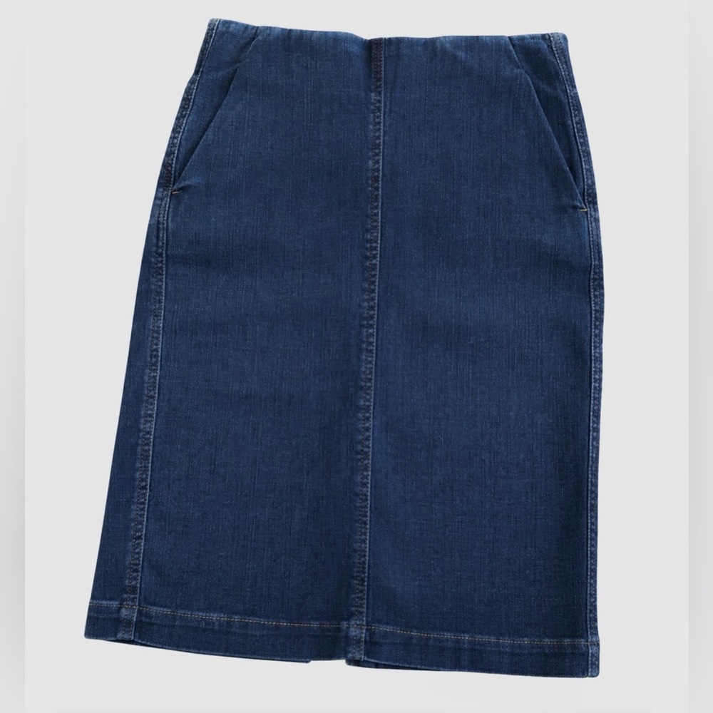 Loft Dark Blue Denim Pencil Skirt Pockets